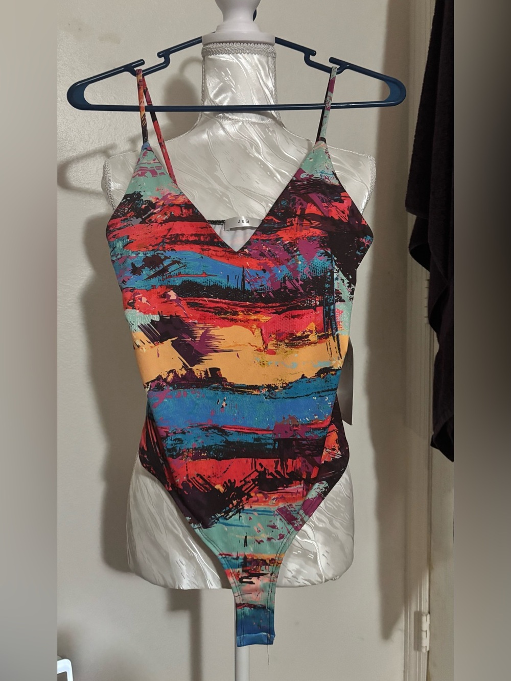 Multicolor Abstract Print One-Piece Swimsuit